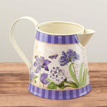 Purple Clematis Print Watering Can Planter