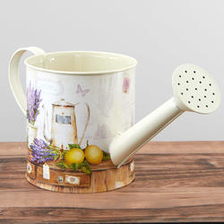 Large Lavender Print Watering Can Planter