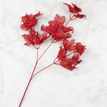 Red Glittered Artificial Maple Spray