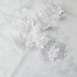 White Glittered Artificial Maple Spray