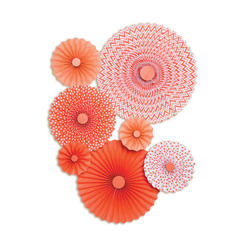 Assorted Coral Paper Rosettes