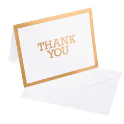 Gold "Thank You" Cards and Envelopes