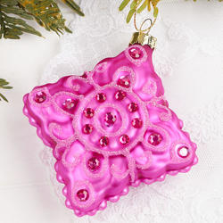 Pink Diamond Glass Ornament