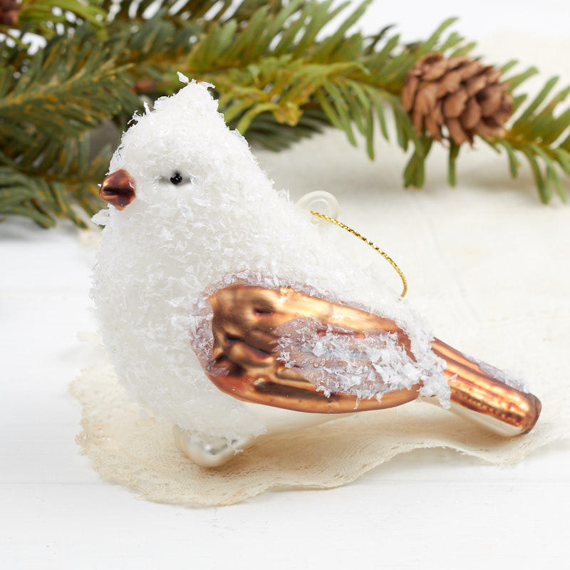 Flocked Bird Ornament - Christmas Ornaments - Christmas and Winter ...