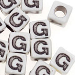 Alphabet Cube Beads Letter G