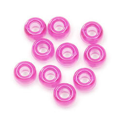 Transparent Hot Pink Opaque Pony Beads
