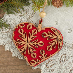 Felt Cork Heart Ornament