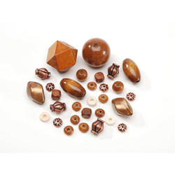 Assorted Brown Wood and Plastic Beads