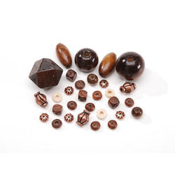 Assorted Dark Brown Wood and Plastic Beads