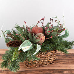 Icy Artificial Fruit, Berry and Pine Basket