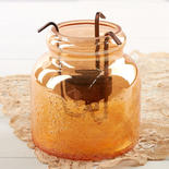 Amber Glass Tealight Candle Holder