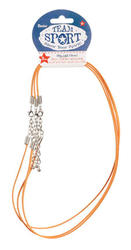 Trio of Orange Faux Suede Necklaces with Silver Extenders