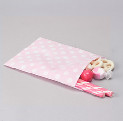 Pink Polka Dots Paper Treat Bags