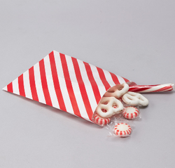 Red Stripes Paper Treat Bags