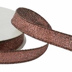 Brown Glitter Wired Ribbon