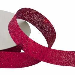 Wine Glitter Cut-Edge Ribbon