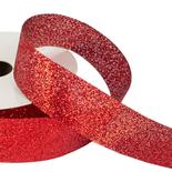 Red Cut Edge Metallic Glitter Ribbon