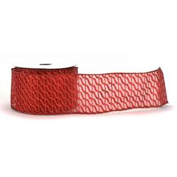 Red Sheer Glitter Wire Ribbon
