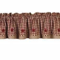 Heritage House Check with Barn Red Fairfield Valance