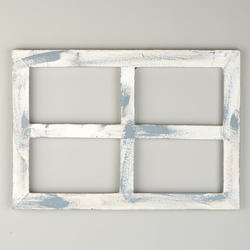 Rustic Whitewash Wooden Window Pane Frame
