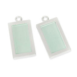 Rectangle Antique Silver Frame Charms