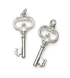 Silver Plated Skeleton Key Charms
