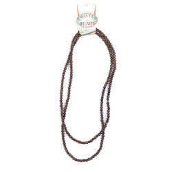 Stone Brown Glass Twister Seed Bead Necklace