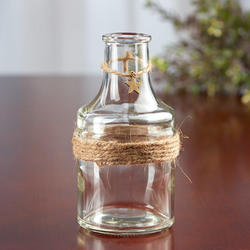 Jute and Star Embellished Glass Apothecary Bottle