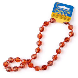 Amber Faceted Bead Stretch Necklace