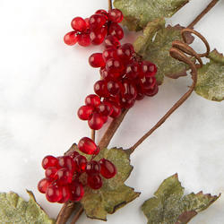 Red Artificial Grape Cluster Stem