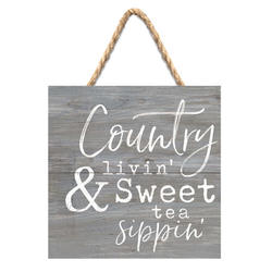 Wood 'Country Livin'...' Hanging Sign