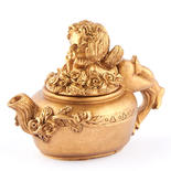 Small Antiqued Gold Angel Teapot