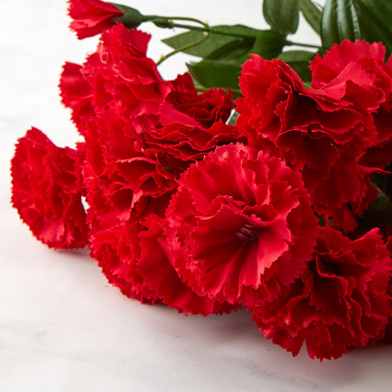 Red Artificial Carnation Bush - Bushes + Bouquets - Floral Supplies