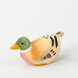 Mini Grey Carved Wood Duck