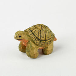Green Carved Wood Turtle