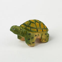 Yellow Carved Wood Turtle