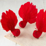 Red Feathered Fantail Artificial Robins
