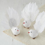 White Feathered Fantail Artificial Robins