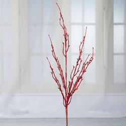 Red Glittery Artificial Twig Spray
