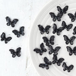 Miniature Black Nylon Butterflies