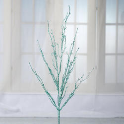 Turquoise Glittery Artificial Twig Spray