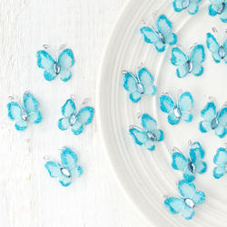 Miniature Blue Nylon Butterflies