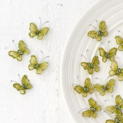 Miniature Sage Green Nylon Butterflies