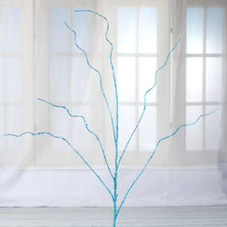 Blue Glittery Artificial Twig Spray