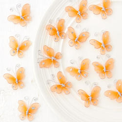 Bulk Orange Nylon Artificial Butterflies