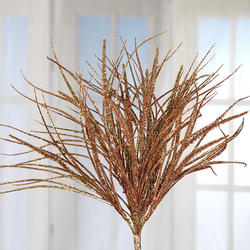 Copper Glittered Artificial Grass Bush
