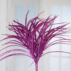 Purple Glittered Artificial Grass Bush