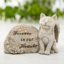 "Forever in our Hearts" Cat Memorial Garden Stone