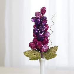 Fuchsia and Purple Glittered Artificial Grape Cluster Spray