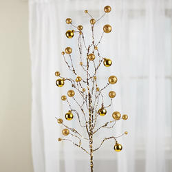Gold Glittered Artificial Twig and Berry Spray